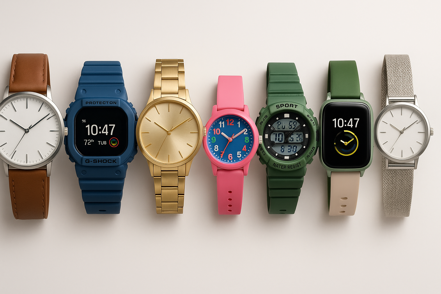 Productos de relojes casuales e inteligentes para niños y adultos