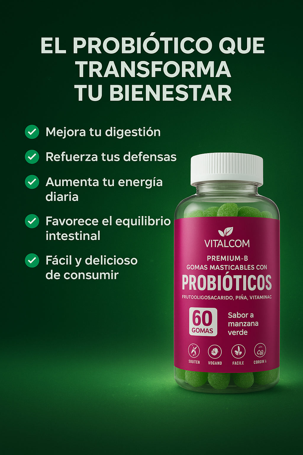Gomas Probióticos VITALCOM X 60